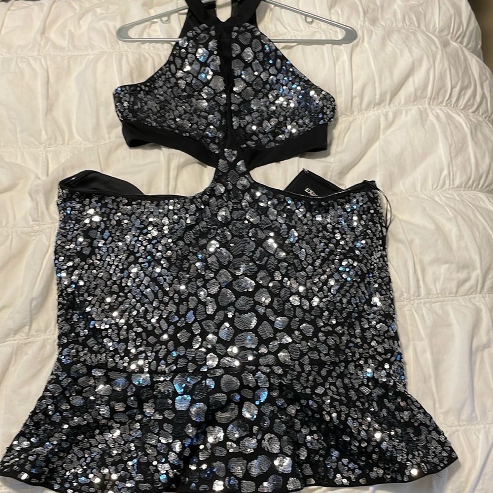 Sparkle cut out dress